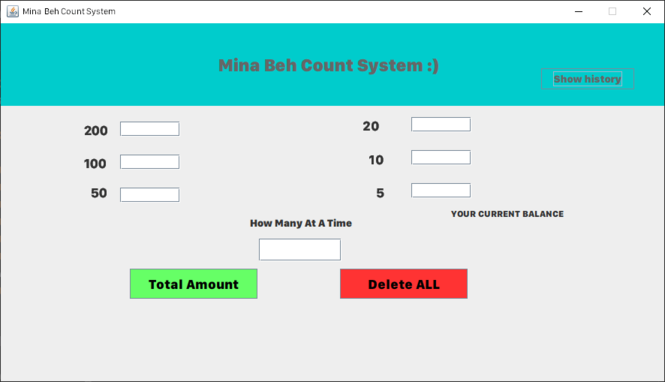 Money Counting & Transaction Tracker Java Application - Cash Management Software